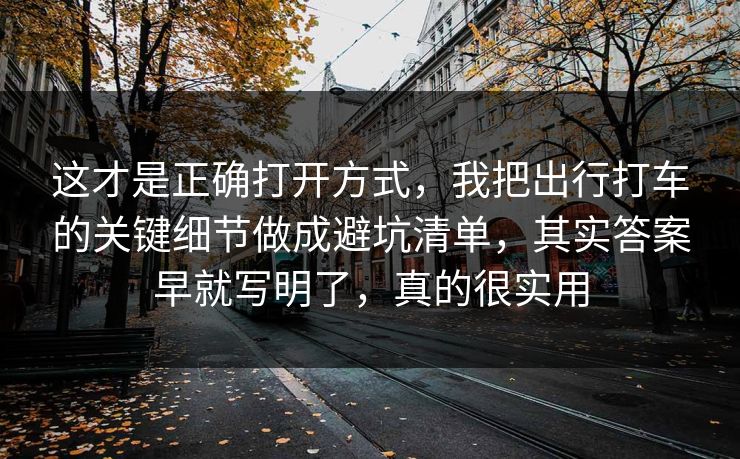 这才是正确打开方式，我把出行打车的关键细节做成避坑清单，其实答案早就写明了，真的很实用