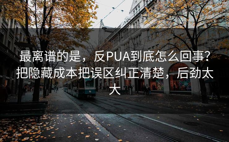 最离谱的是，反PUA到底怎么回事？把隐藏成本把误区纠正清楚，后劲太大