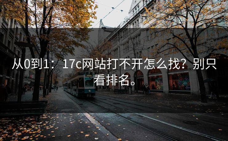 从0到1：17c网站打不开怎么找？别只看排名。